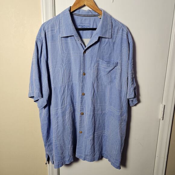 Tommy Bahama Shirt Mens XXL Silk Short Sleeve Button Up Camp Casual Original Fit - Picture 1 of 5